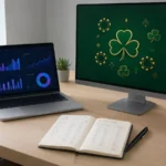 Affiliate marketer reviewing commission and payout data for a casino affiliate program on a laptop dashboard